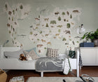 R18441 Animal World Mint Wonder World Mural by Rebel Walls