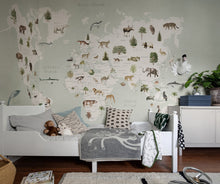 R18441 Animal World Mint Wonder World Mural by Rebel Walls