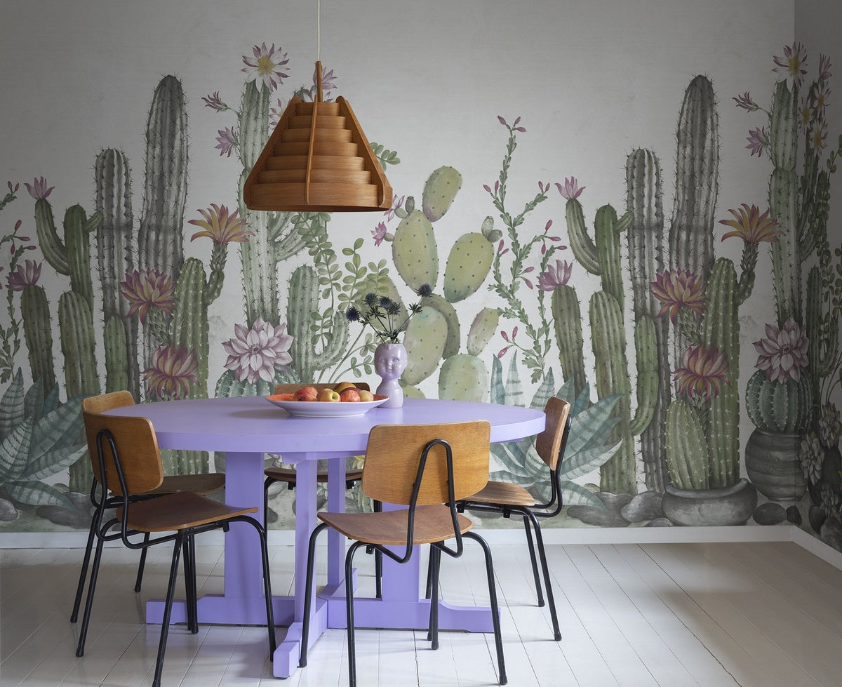 R18452 Playfull Cactus Ivory Wonder World Mural by Rebel Walls