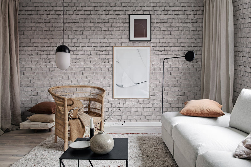 R18515 Bricks Ash Pops Wallpaper by Rebel Walls