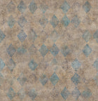 R18518 Small Patinated Diamonds Turquoise Pops Wallpaper by Rebel Walls