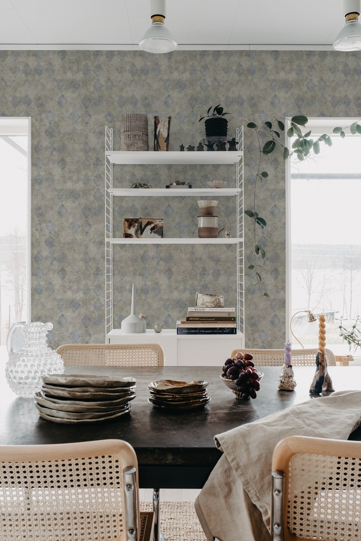 R18519 Small Patinated Diamonds Salt n Pepper Pops Wallpaper by Rebel Walls