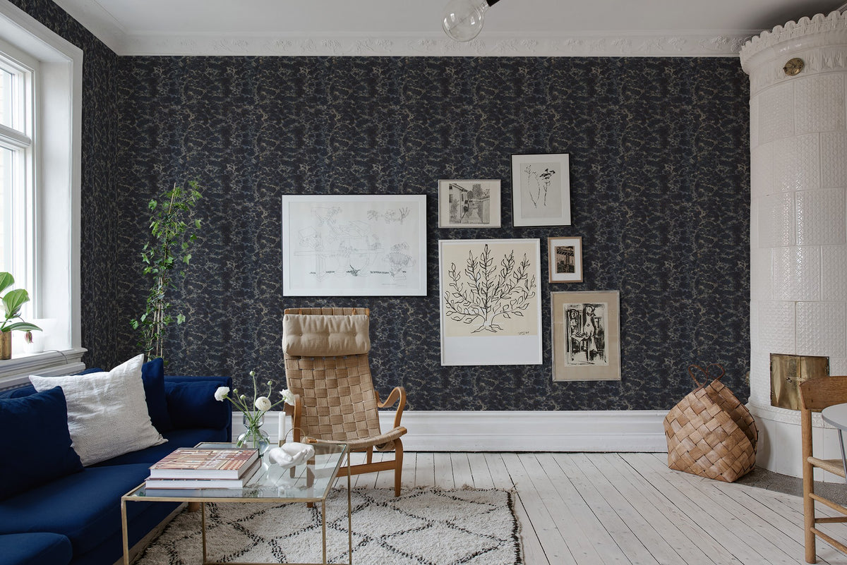 R18523 Flow Mini Deep Blue Pops Wallpaper by Rebel Walls