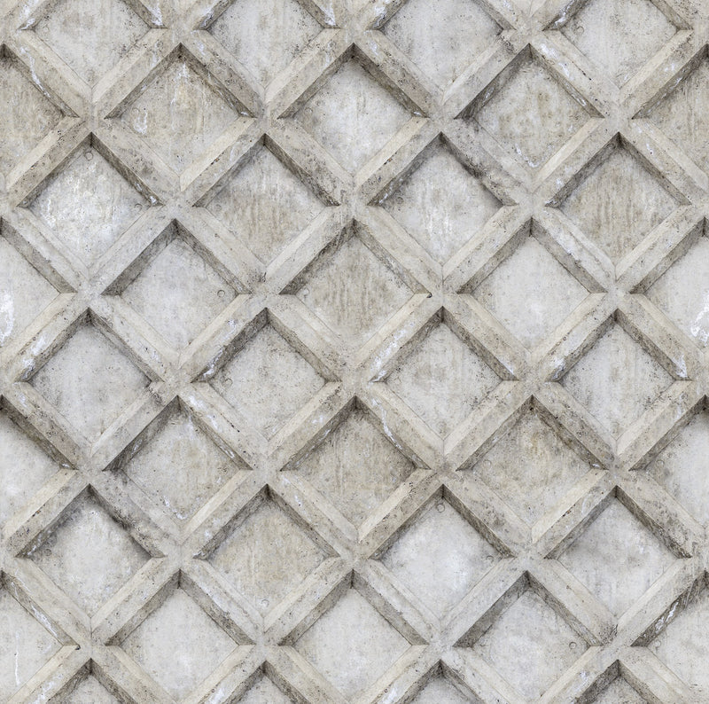 R18525 Small Concrete Trellis Harsh Grey Pops Wallpaper by Rebel Walls