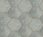 R18526 Hexagon Tiles Jade Pops Wallpaper by Rebel Walls