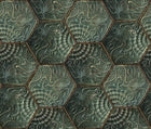 R18527 Hexagon Tiles Emerald Pops Wallpaper by Rebel Walls