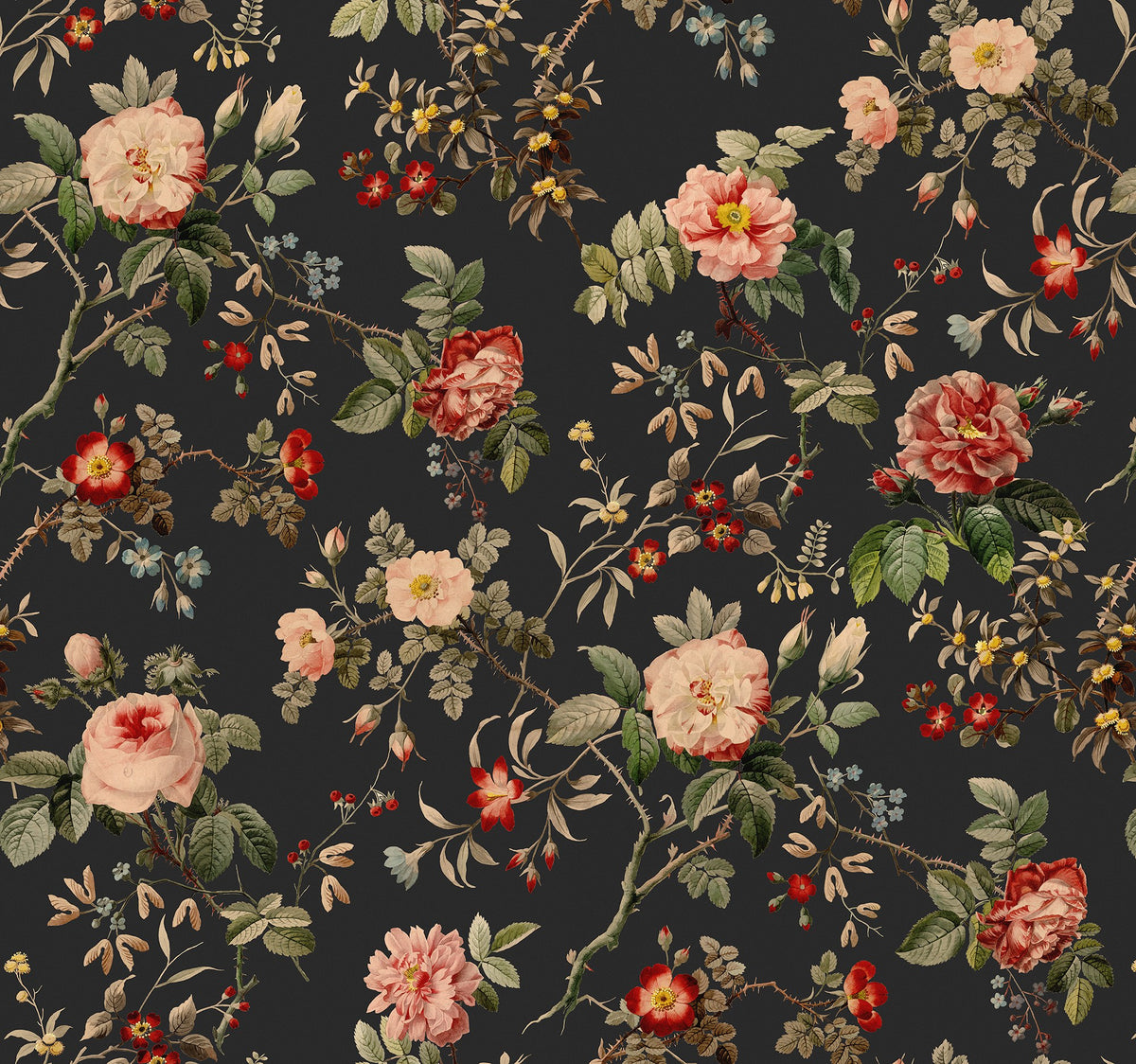 R18528 Thorn Rose Petite Night Light Pops Wallpaper by Rebel Walls