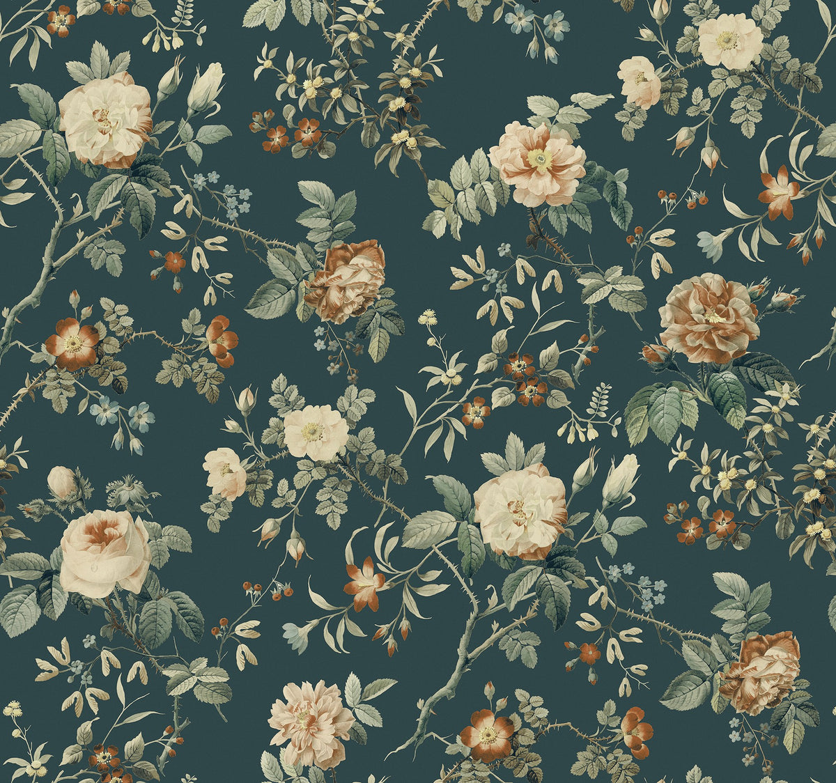 R18529 Thorn Rose Petite Madame Hardy Pops Wallpaper by Rebel Walls