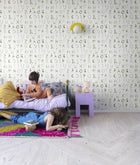 R18535 Floral Alphabet Mini Swedish Pops Wallpaper by Rebel Walls