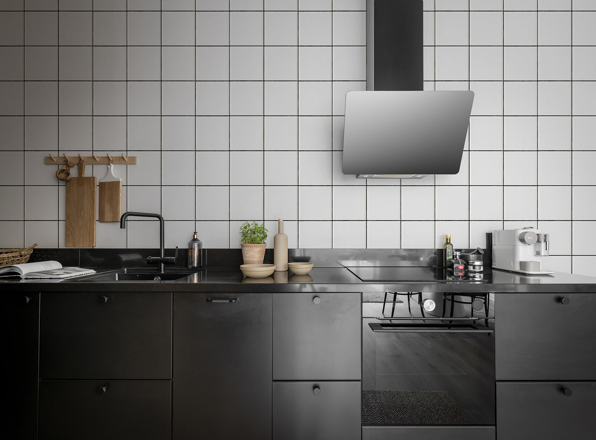 R18536 Square Tiles Clean White Pops Wallpaper by Rebel Walls