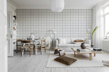 R18536 Square Tiles Clean White Pops Wallpaper by Rebel Walls