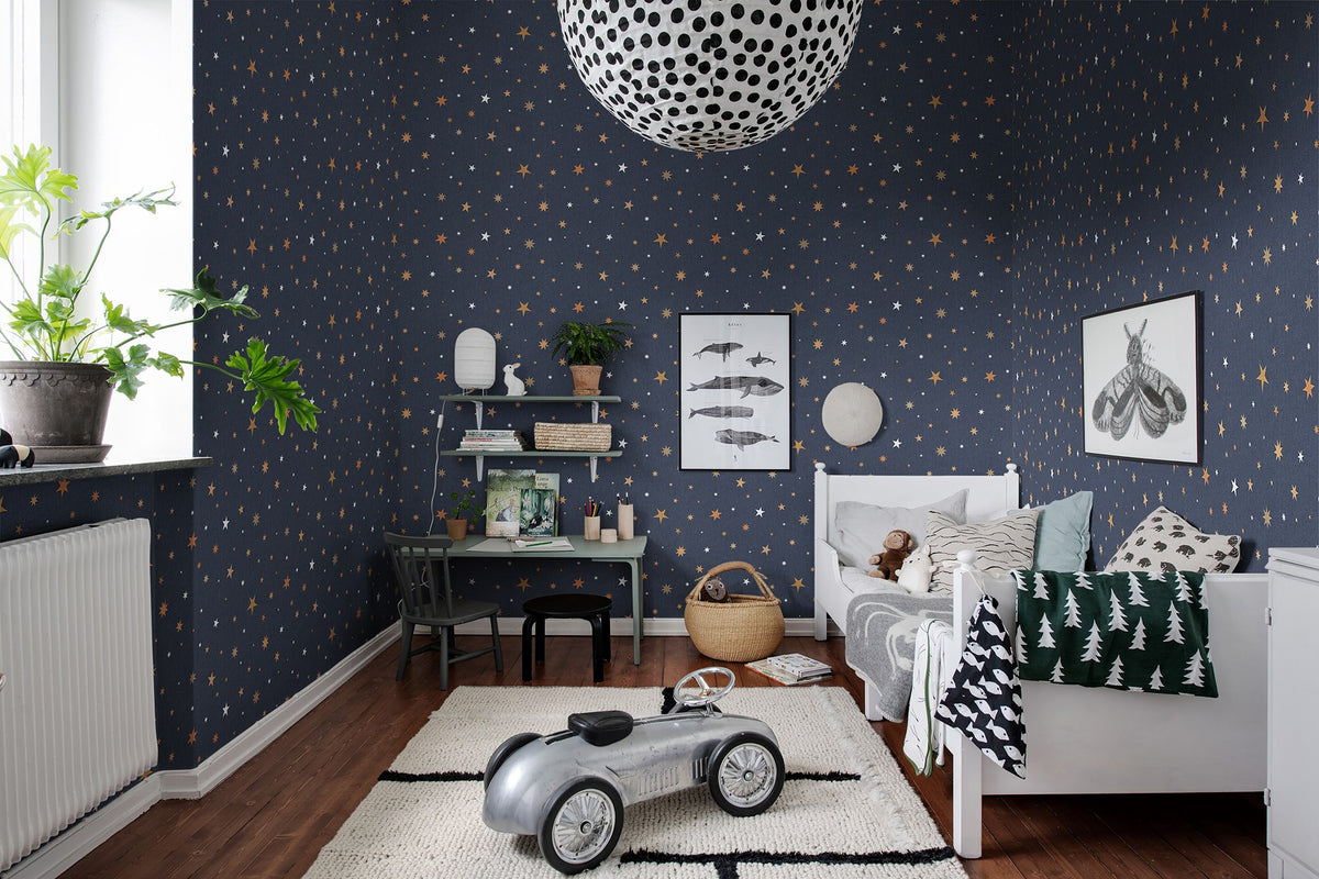 R18545 Stardust Night Pops Wallpaper by Rebel Walls