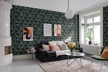 R18553 Petite Peacock Plumage Opal Pops Wallpaper by Rebel Walls