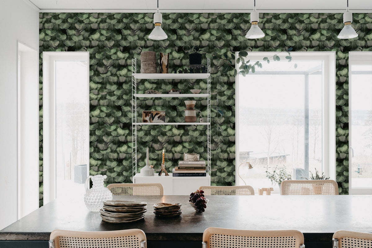 R18554 Petite Peackock Plumage Jade Pops Wallpaper by Rebel Walls