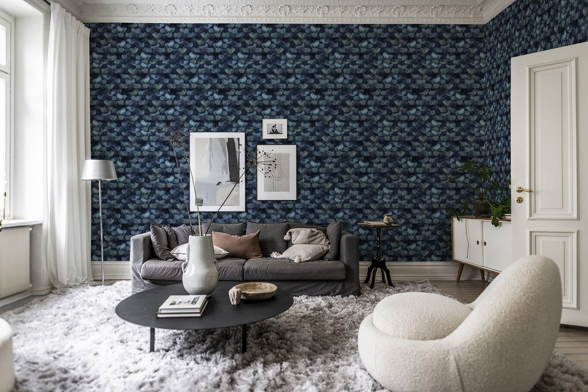 R18555 Petite Peacock Plumage Teal Pops Wallpaper by Rebel Walls