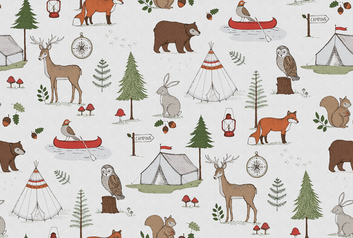 R18556 Camping Trip Mini Nature Pops Wallpaper by Rebel Walls