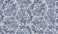 Marbled Hexagon Tiles Dark Blue Pops Wallpaper by Rebel Walls