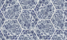R18557 Marbled Hexagon Tiles Dark Blue Pops Wallpaper by Rebel Walls