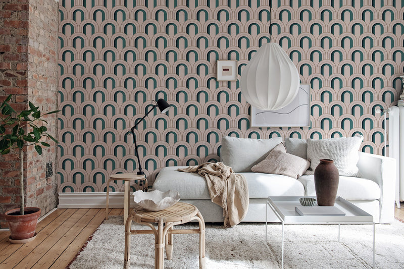 R18566 Arch Deco Bijou Rebel Pink Pops Wallpaper by Rebel Walls