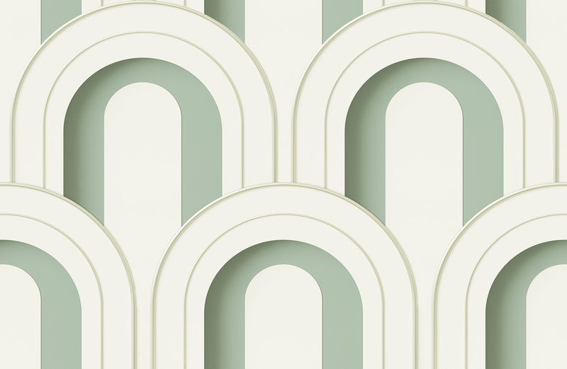 R18567 Arch Deco Bijou Soft Green Pops Wallpaper by Rebel Walls