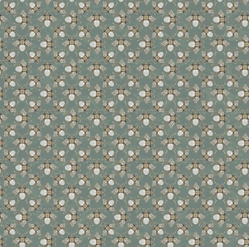 R18569 Small Jewel Wings Emerald Green Pops Wallpaper by Rebel Walls