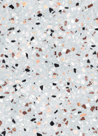 R18570 Terrazzo Ice Blue Pops Wallpaper by Rebel Walls