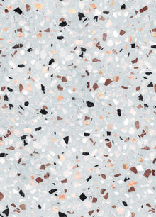 R18570 Terrazzo Ice Blue Pops Wallpaper by Rebel Walls