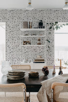 R18571 Terrazzo Stone Grey Pops Wallpaper by Rebel Walls