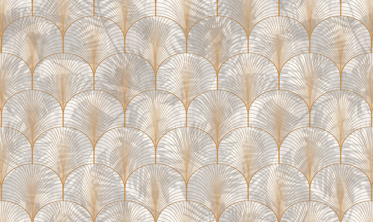 R18573 Art Deco Palms Gold Pops Wallpaper by Rebel Walls