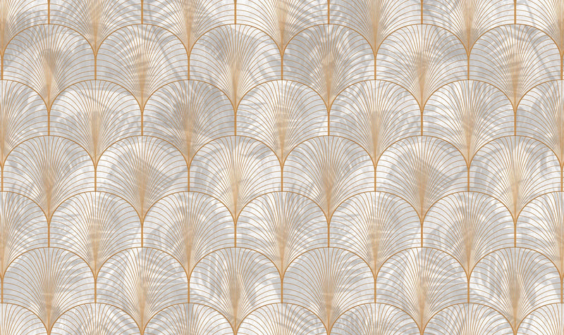 R18573 Art Deco Palms Gold Pops Wallpaper by Rebel Walls