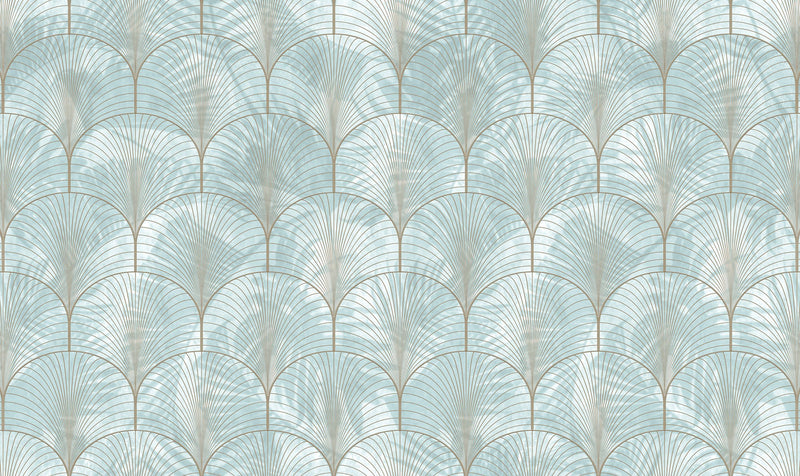 R18574 Art Deco Palms Silver Pops Wallpaper by Rebel Walls