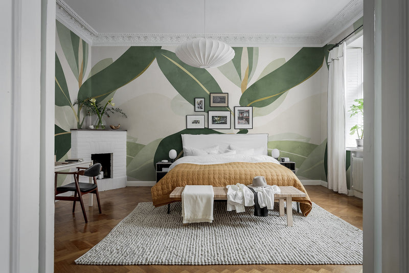 R18590 Ruby Green Simplicity Mural by Rebel Walls