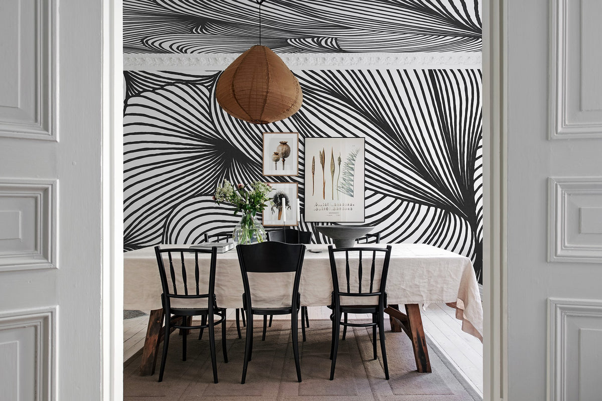 R18597 Opulence Lines Graphite Simplicity Mural by Rebel Walls