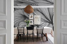 R18597 Opulence Lines Graphite Simplicity Mural by Rebel Walls