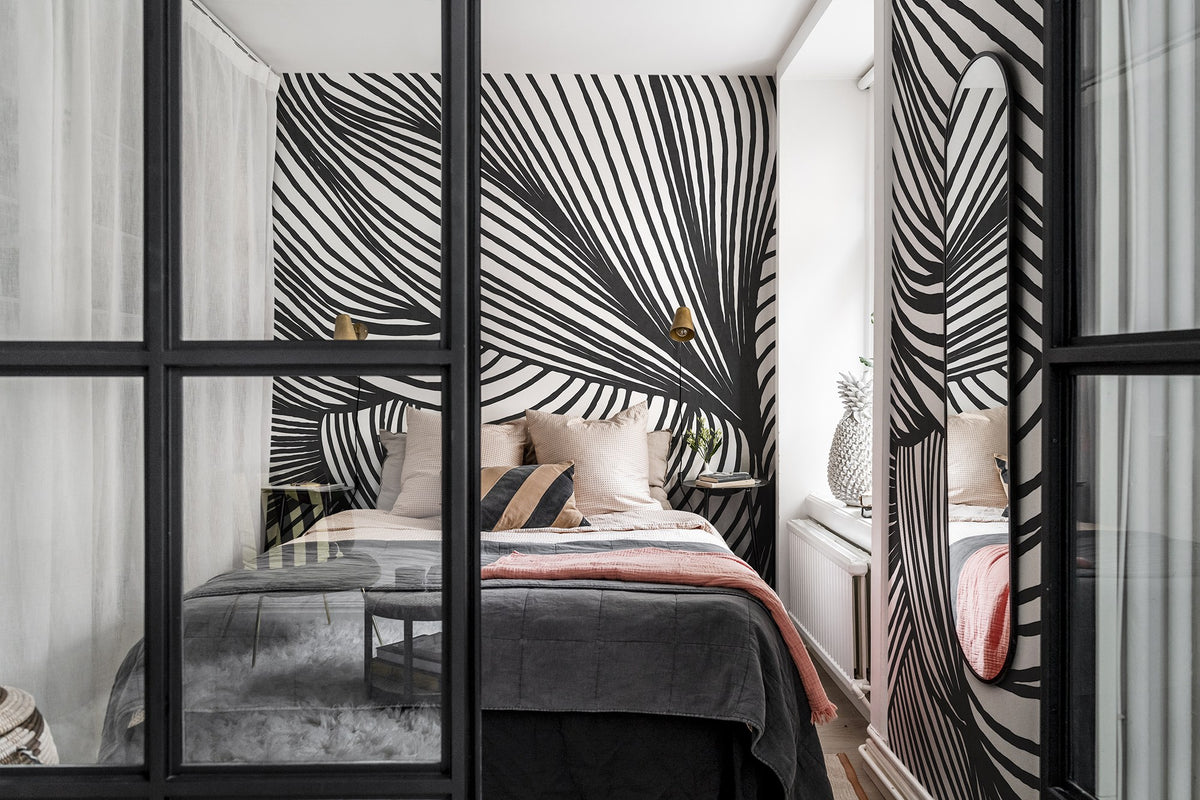 R18597 Opulence Lines Graphite Simplicity Mural by Rebel Walls