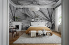 R18597 Opulence Lines Graphite Simplicity Mural by Rebel Walls