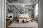 R18598 Opulence Lines Moss Simplicity Mural by Rebel Walls