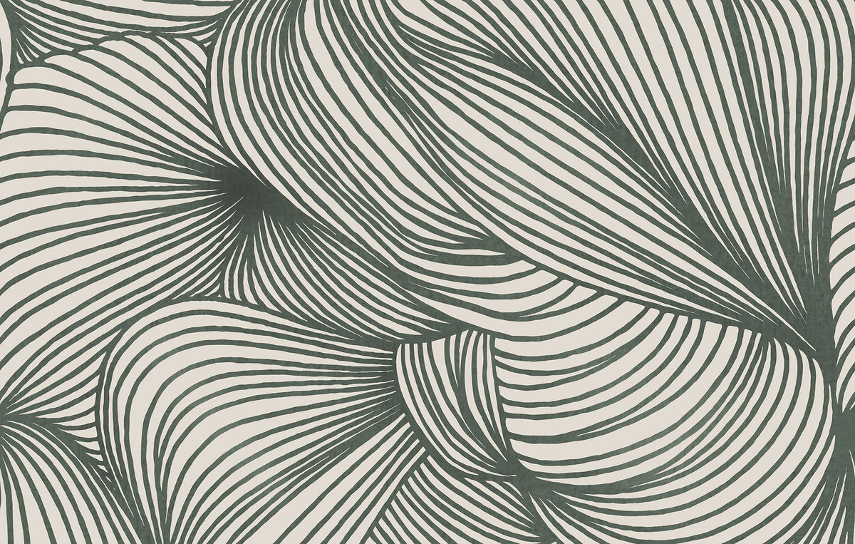 R18598 Opulence Lines Moss Simplicity Mural by Rebel Walls