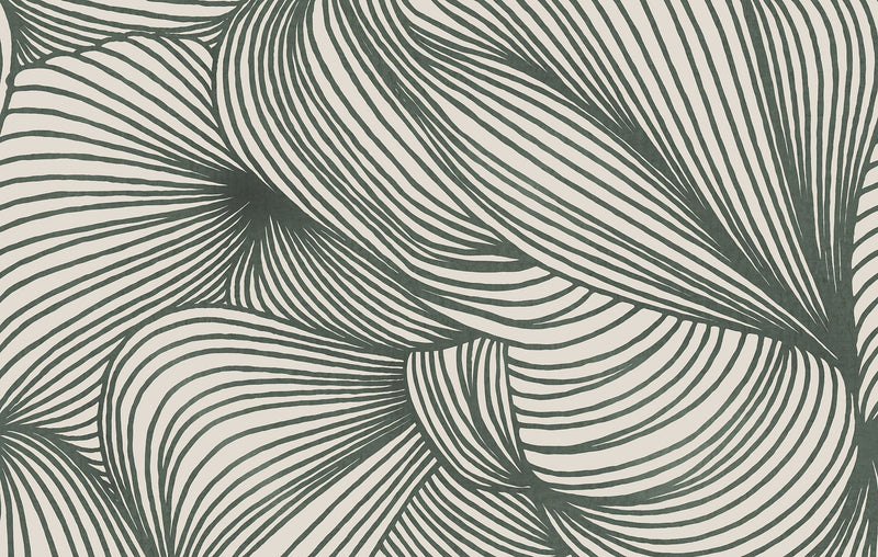 R18598 Opulence Lines Moss Simplicity Mural by Rebel Walls