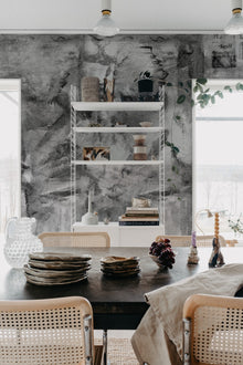 R18604 Paper Mache Graphite Pops Mural by Rebel Walls