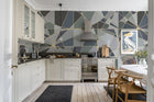 R18613 Facet Blue Pops Mural by Rebel Walls