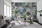 R18613 Facet Blue Pops Mural by Rebel Walls