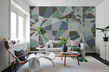 R18613 Facet Blue Pops Mural by Rebel Walls