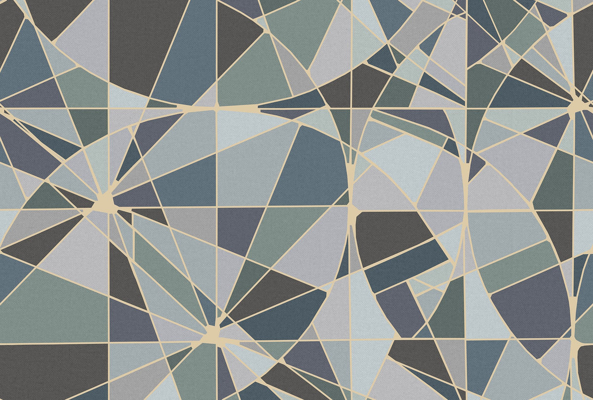 R18613 Facet Blue Pops Mural by Rebel Walls