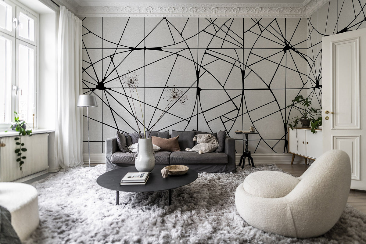 R18614 Facet Graphite Pops Mural by Rebel Walls