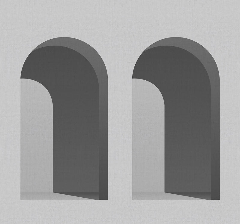R18618 Arch Gray Simplicity Mural by Rebel Walls