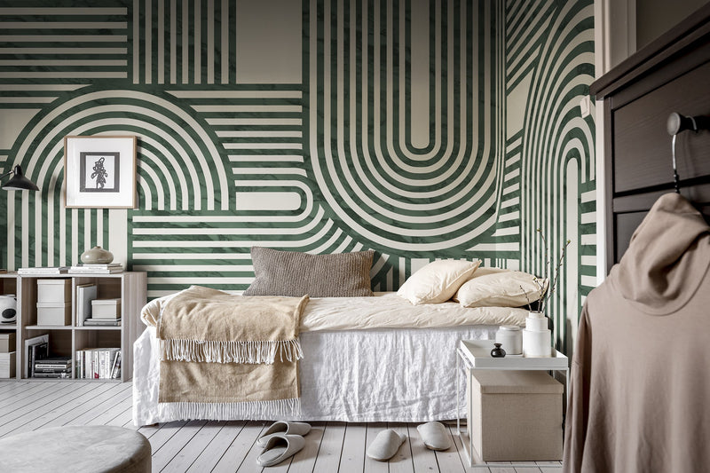 R18623 Twine Moss Simplicity Mural by Rebel Walls