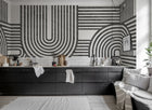 R18624 Twine Graphite Simplicity Mural by Rebel Walls