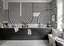 R18624 Twine Graphite Simplicity Mural by Rebel Walls
