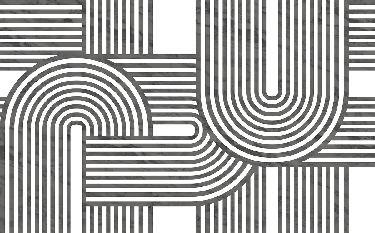 R18624 Twine Graphite Simplicity Mural by Rebel Walls